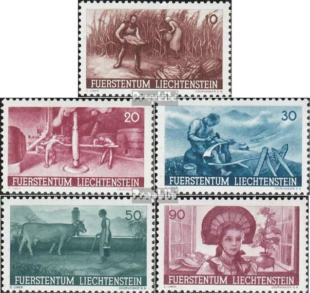 Liechtenstein 192-196 (complete issue) fine used / cancelled 1941 Agriculture