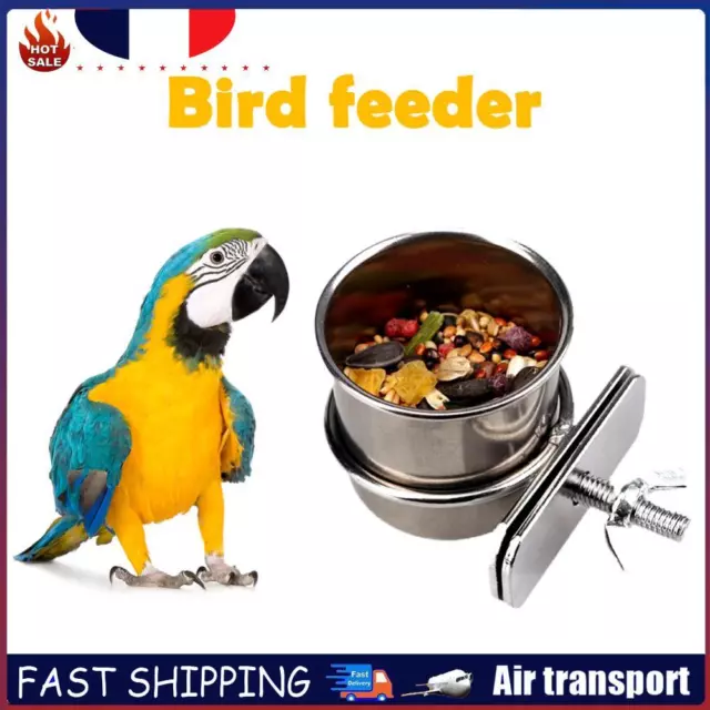 Stainless Steel Hang Cage Bowl Feeding Food Drinking Dish (5.5cm) FR