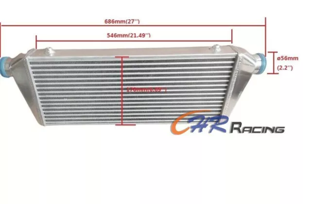 Universal 27*8.2*2.7" FMIC Front Mount Intercooler Aluminum Tube&Fin Turbo