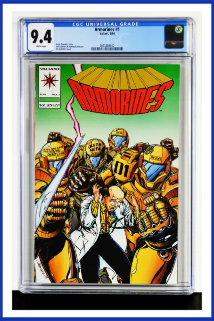 Armorines #1 CGC Graded 9.4 Valiant 1994 White Pages Comic Book