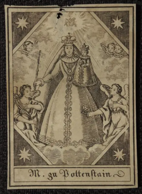 Andachtsbild  MARIA POTTENSTEIN - Wallfahrt ,  holy card , santino Kupfer  #154