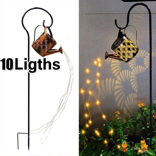Solar Watering Can Light Garden Outdoor Waterproof Kettle Yard Art Lamp 10 Pack