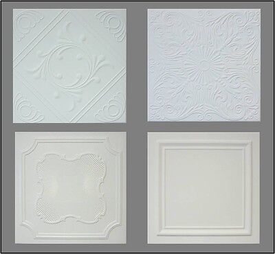 Glue Up White Painted CEILING TILES  20x20 TIN LOOK DIFFERENT PATTERNS SALE!!!