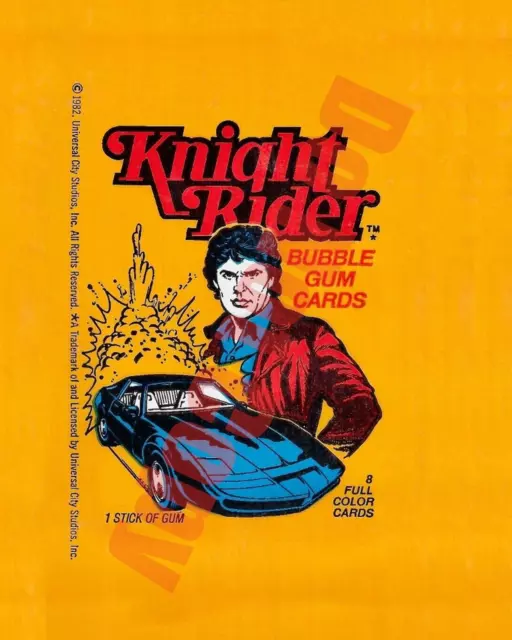 1982 Donruss Knight Rider TV Show David Hasselhoff Card Wrapper 8x10 Photo