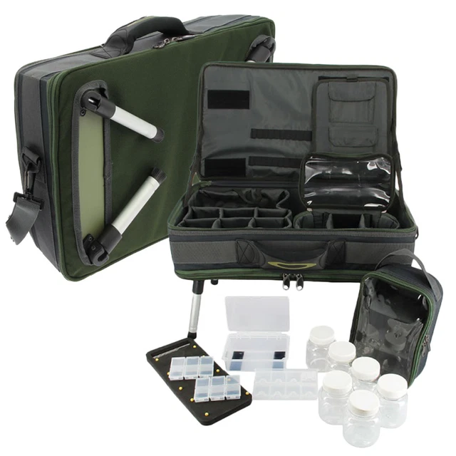 NGT Karpfenangeln Tackle Bivvy Tischbox System Tragetasche Rig Station + Beine