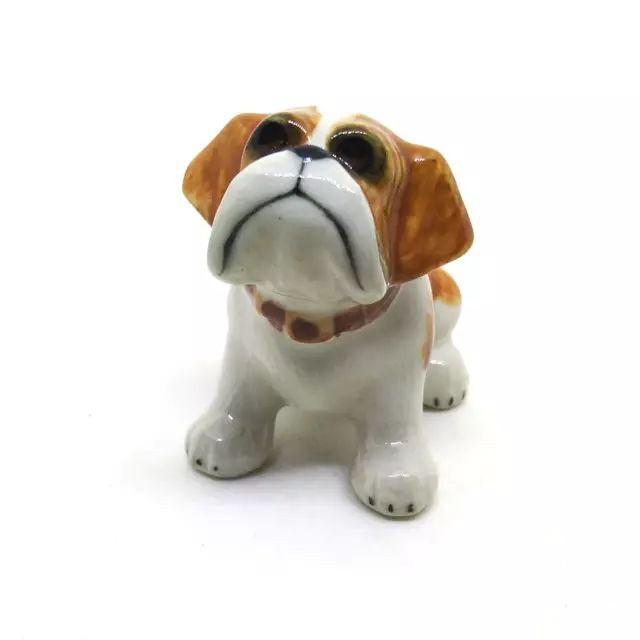 Size L ceramic Bulldog dollhouse figurines porcelain animal pottery miniature M2