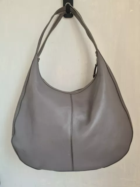 Kin By John Lewis Leather Hobo Shoulder Bag Large Grey