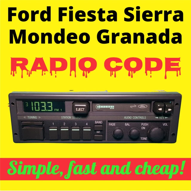 FORD FIESTA SIERRA Mondeo Granada Cassette RADIO CODE Receiver 90s Retro Vintage EUR 4,55