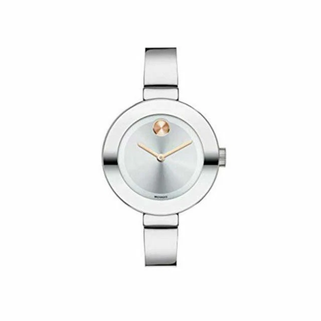 Brand New Movado Bold Two Tone Women’s Bangle Watch With Mirror Dial 3600194