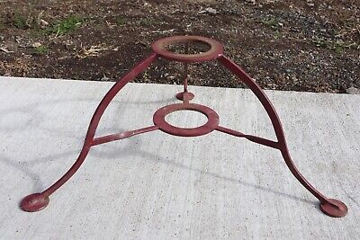 Vintage Cast Iron Artificial Christmas Tree Stand Red Wrought Iron -Rare Antique