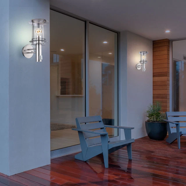 LAMPE APPLIQUE MURALE Détecteur De Mouvement Lampadaire Sur Mât Retro