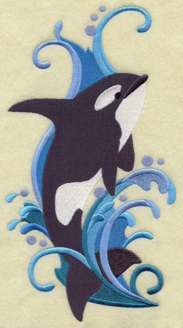 Embroidered Short-Sleeved T-Shirt - Orca Spray H3533 Sizes S - XXL