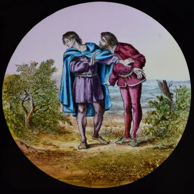 ANTIQUE Magic Lantern Slide PILGRIMS PROGRESS NO55 C1890 DRAWING FAITHFUL