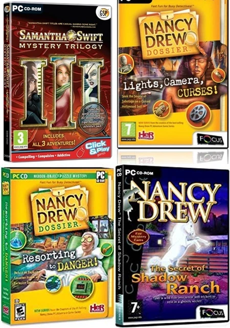samantha swift trilogy & nancy drew shadow ranch&resorting danger&light,camera