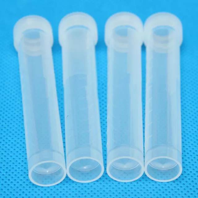 10/50X 1.5ml 5ml 10ml Plastic Test Tubes Vial Screw Seal Cap Pack Container Samp