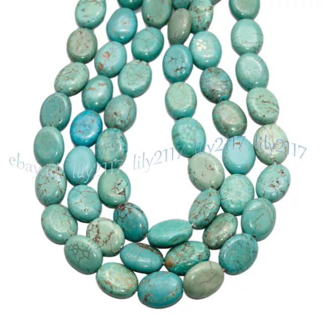 13x18mm Natural Green Turquoise Oval Egg Shaped Gemstone Loose Beads 15'' Strand