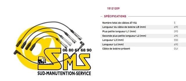 STILL CABLE FAISCEAU ALLUMAGE DE BOUGIES MOTEUR WV Cables Long 69 55 49 39 69 cm