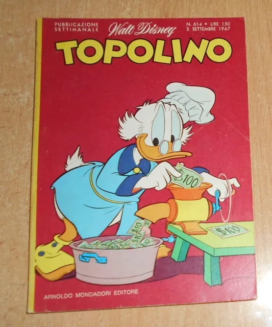 Ed.mondadori  Serie  Topolino   N° 614  1967   Originale  !!!!!