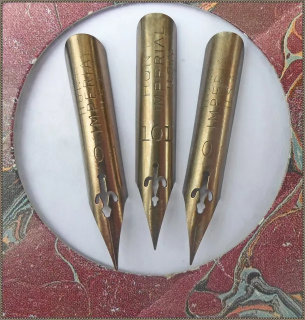 3 Howard Hunt 101 Imperial Pen Nib Bronze Dip Pens