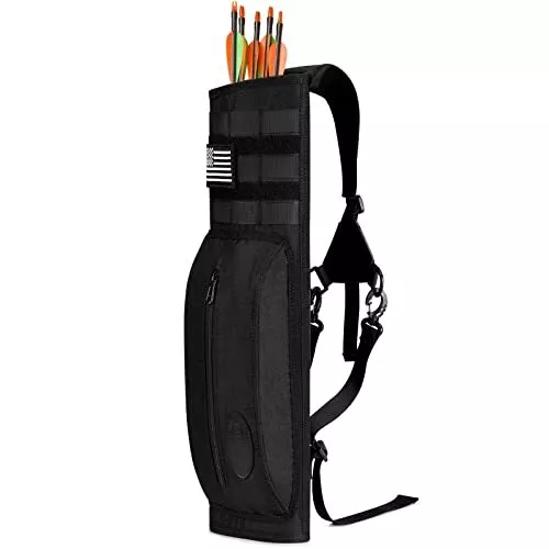 G4Free Archery Deluxe Canvas Back Arrow Quiver Hunting Target Arrow Quiver
