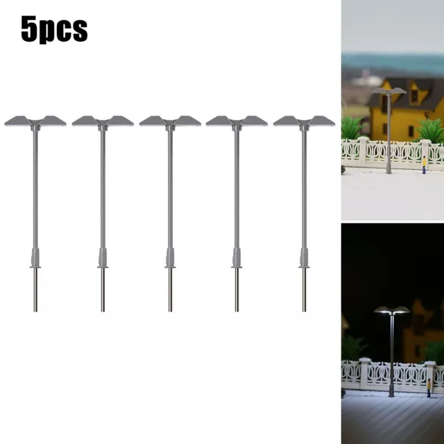 5xModell Bahnsteigleuchte Mit-LED Straßenlaterne Z Spur 1:200-220 Landschaftsbau