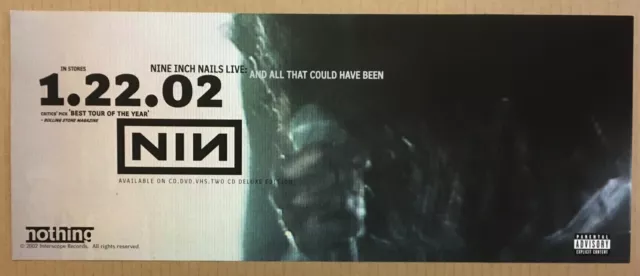 NINE INCH NAILS Rare 2002 PROMO TEASER BANNER POSTER of And All CD 20x8 USA