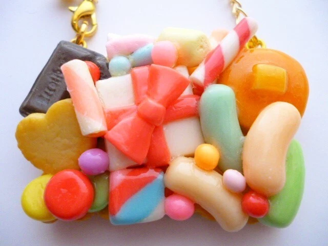 Fake Sweets Bag Charm Handmade Faux Cake Cookie Sweets Decoration Food Display