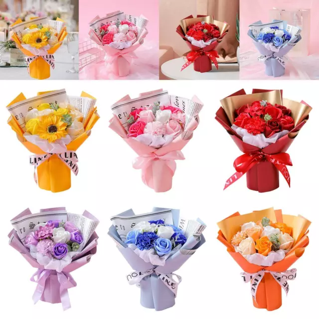 Artificial Soap Flower Bouquet Eternal Rose for Birthday Mothers Day Gift