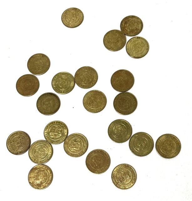 Vtg Chuck E Cheese Tokens Lot of 22 Coins Years Between 1996-2002