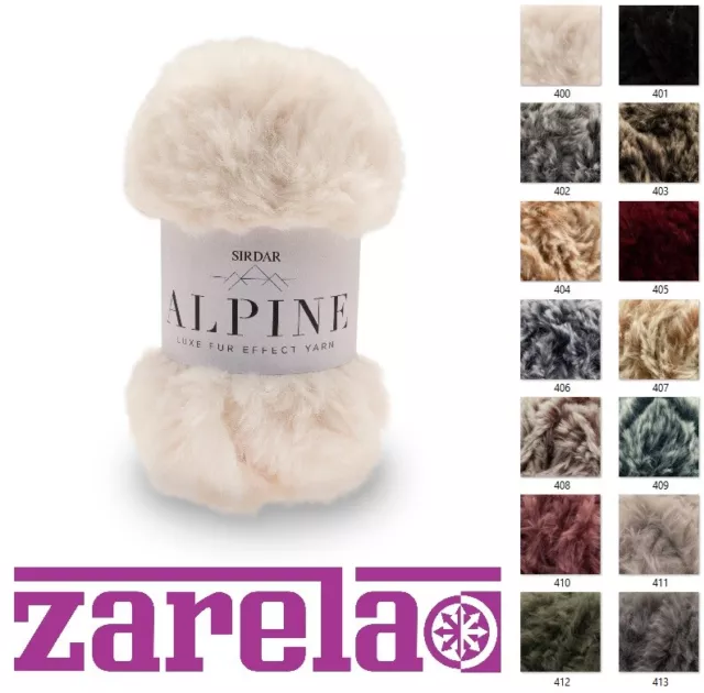 Sirdar Alpine Luxe Fur Effect Knitting Yarn Wool 50g