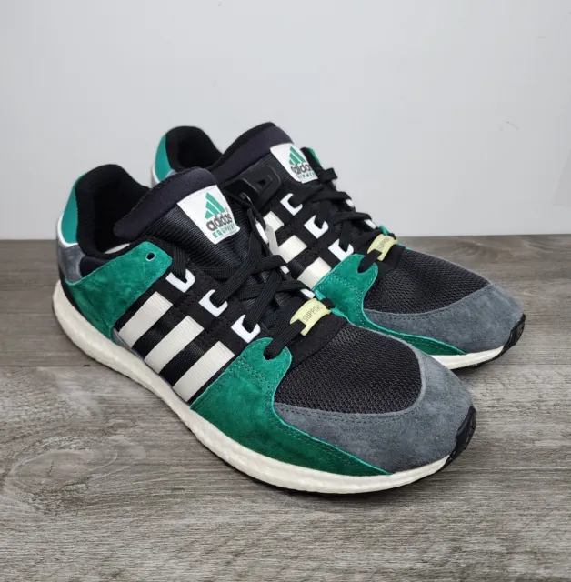 Adidas Eqt Support 93 16 Core Mens Black White Sub Green Equipment Size 12