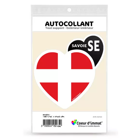 Sticker autocollant Coeur J'aime la Savoie SE - Blason