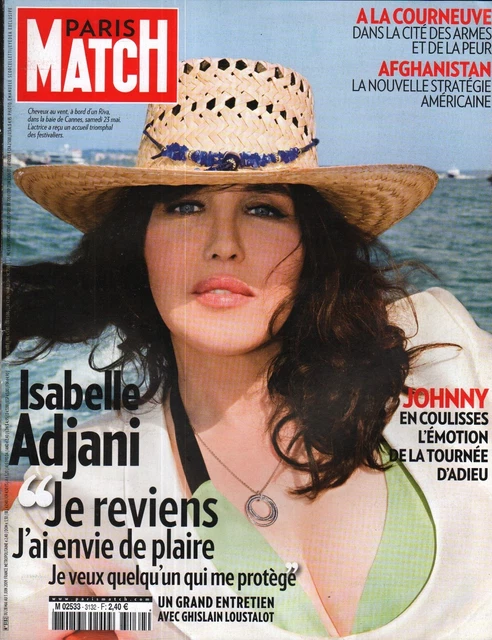 Couverture magazine Coverage Paris Match Isabelle Adjani