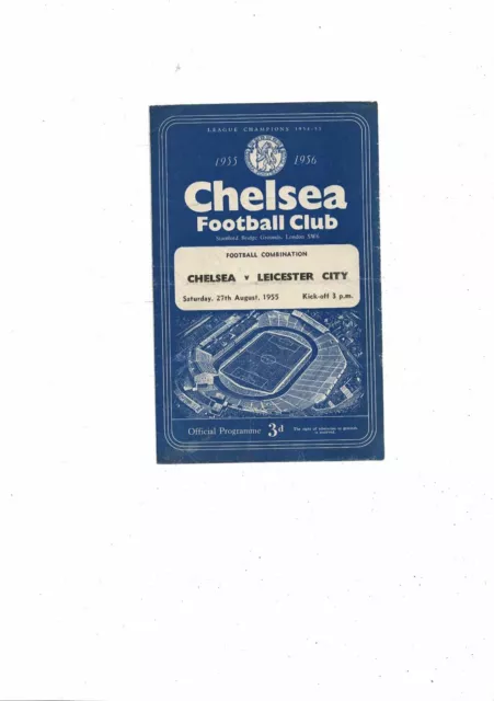 1955/56 Chelsea v Leicester City Football Combination Programme