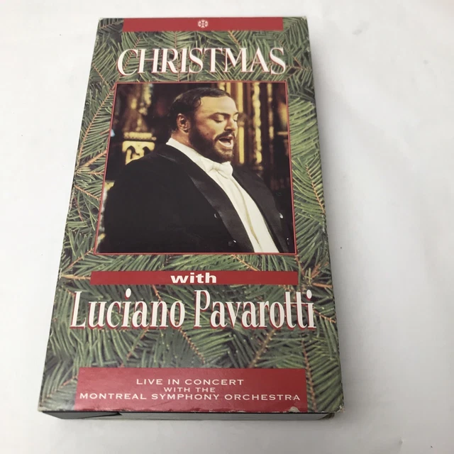 CHRISTMAS W LUCIANO Pavarotti VHS Tape Live Concert Montreal Symphony