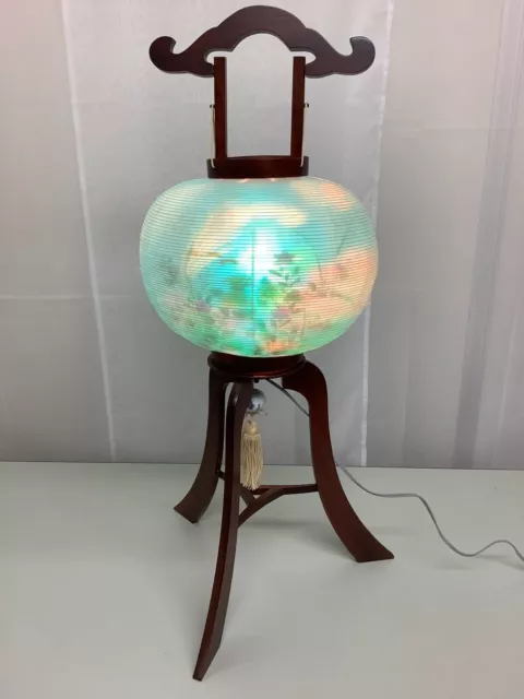 Japanese Electric Paper Lantern Standing Chochin Fuchin Arita pottery 33x12inch