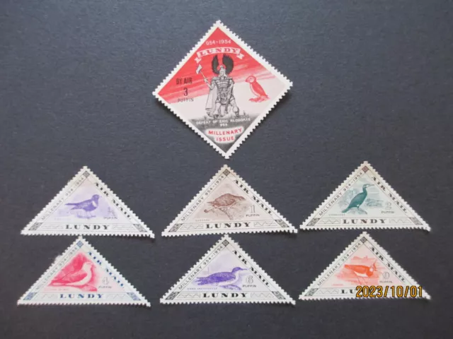 Gb - Lundy Island 1953 Puffin Millenary Bird Stamps Fine Mh