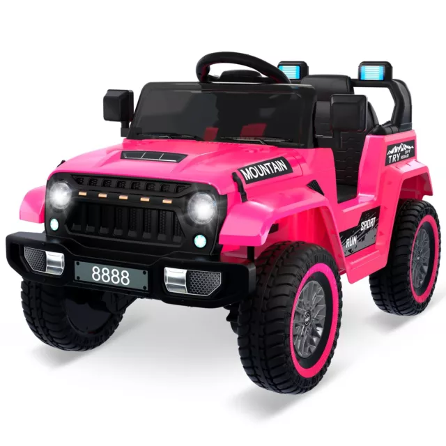 Pink 12V Kids Car Power Wheels Girls Ride-on Truck w/Remote Control LED Light US
