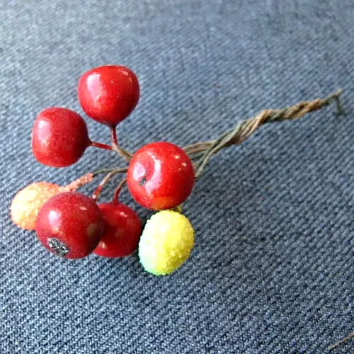 Vintage Carmen Miranda lacquered fruits bunch for millinery jewelry making  #30