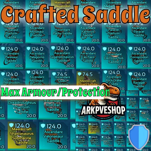 Selles ARK ASCENDED PVE - Armure 124 Max Craft - Neuf Scellé - PC, PS5, Xbox