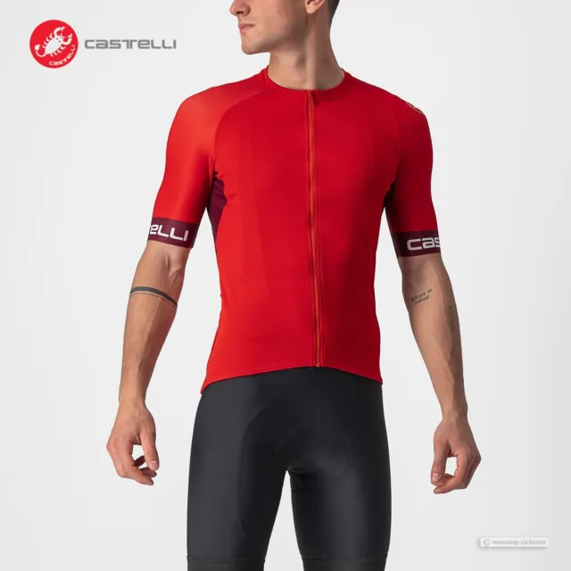 Castelli ENTRATA VI Short Sleeve Full Zip Cycling Jersey : RED