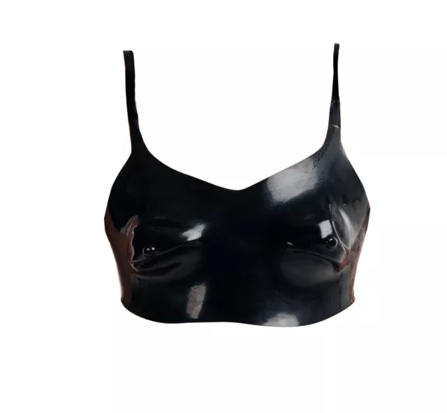 Reggiseno corto in lattice Rubberfashion coppe sagomate, bustier in lattice 2