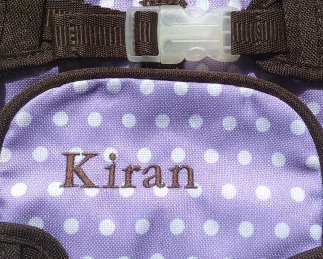 Poterie grange enfants pré-k sac à dos monogramme KIRAN lavande polka point neuf avec étiquette 2