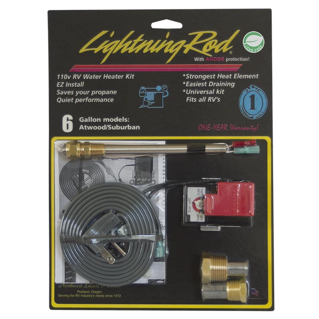 ELECTRIC RV WATER Heater Conversion Kit LIGHTNING ROD 6 gallon Suburban