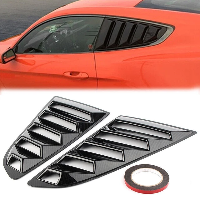 Side Window 1/4 Quarter Louver Cover Vents for 2015-23 Ford Mustang Carbon Fiber