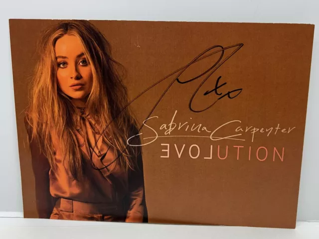 Sabrina Carpenter Autographed Hand Signed “Evolution” 5 x 7 Promo Card