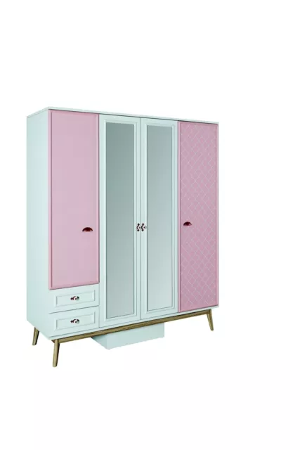 Armarios Habitación Infantil Armarios Multiusos Madera 4 Puertas Rosa Armario