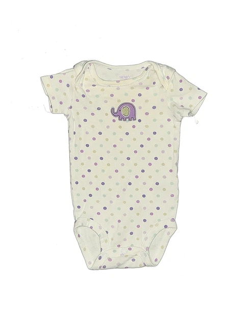 Carter's Girls Ivory Short Sleeve Bodysuit 3 Months