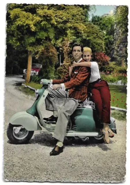 CARTOLINA PUBBLICITARIA ,SCOOTER LAMBRETTA Ed. CECAMI viaggiata 1958