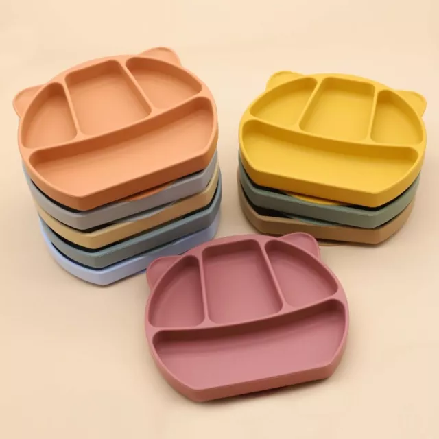 Silicone Suction Cup Dinner Plate Eco-Friendly Food Bowl Cute Diet Plate  Kids